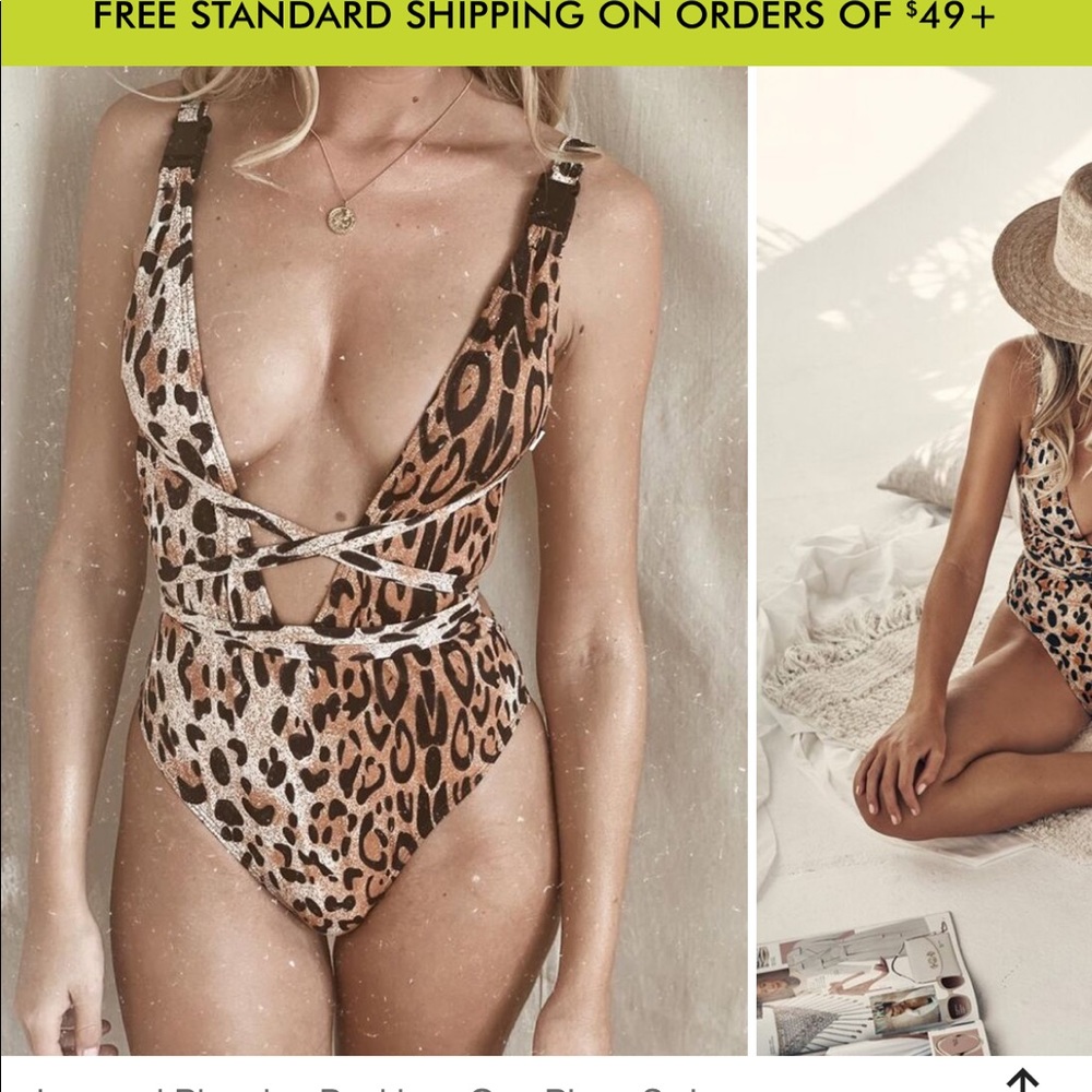 Leopard backless one piece